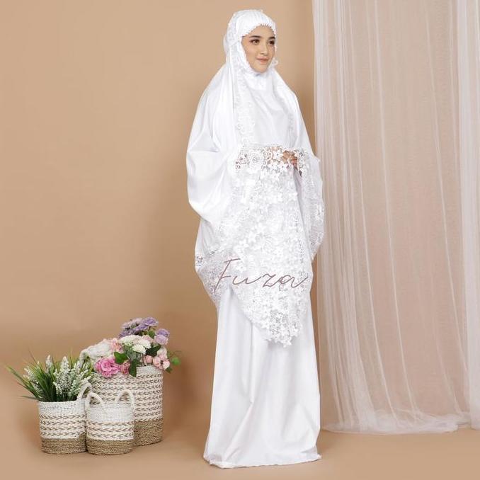 Mukena Dewasa Putih Polos Bordir Mawar Jumbo Murah Mewah Mukena Dewasa