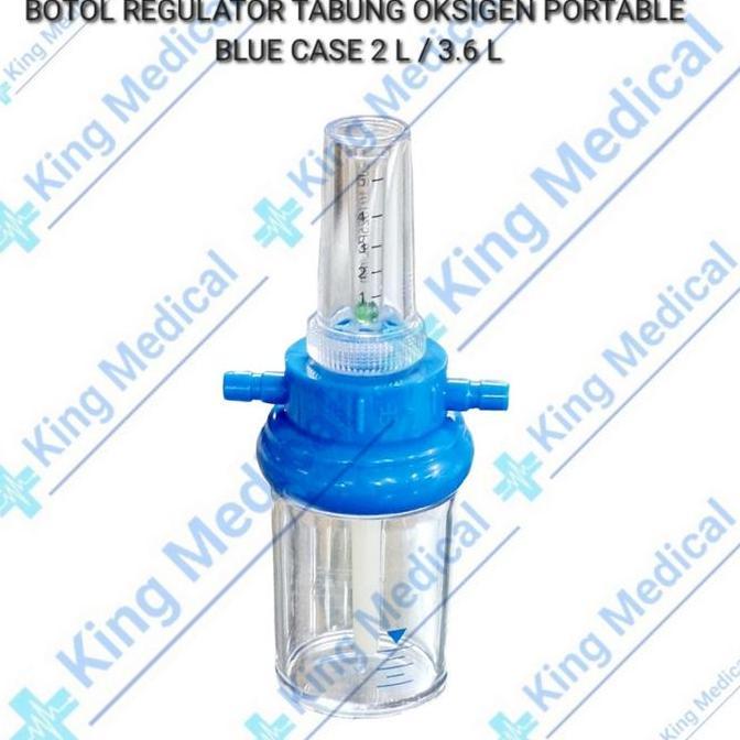 Botol Regulator Tabung Oksigen Portable 2 Liter / 3.6 Liter Blue Case
