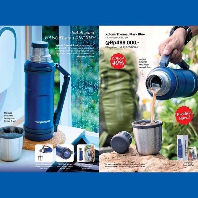 Termos Tupperware xploris thermal flask blue Original