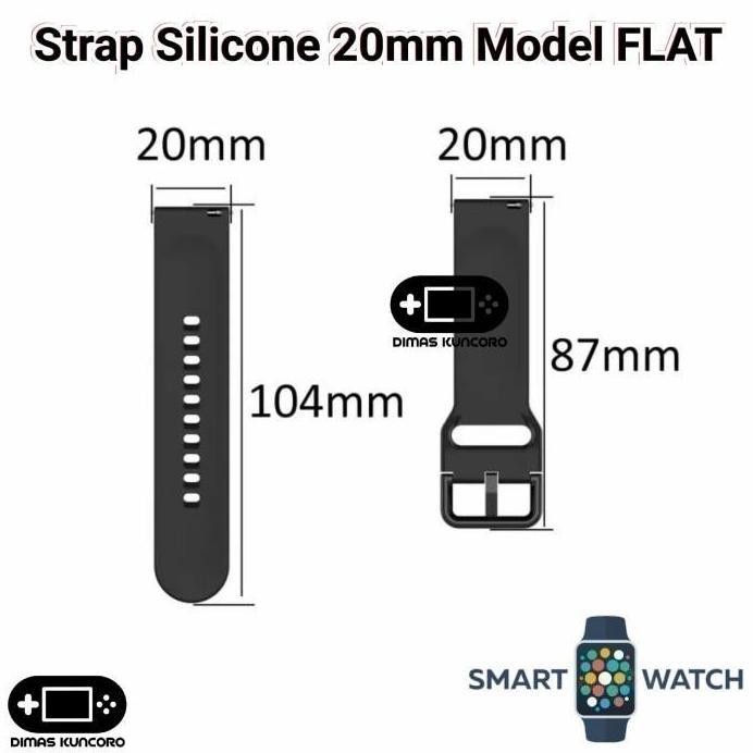 Strap Silicone 20mm FLAT Suunto 3 Fitness Silikon Tali Jam Smartwatch murah