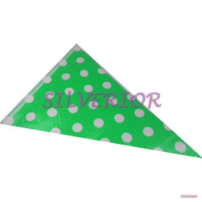 Bendera Umbul Hias Gantung Segitiga Kertas Bulat Polkadot Hijau