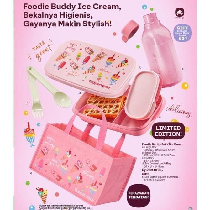 Tupperware blue yummy pink sweety set kotak makan bekal anak Original