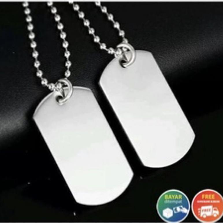 READY STOCK Kalung ARMY MILITER Full Silver Monel Original
