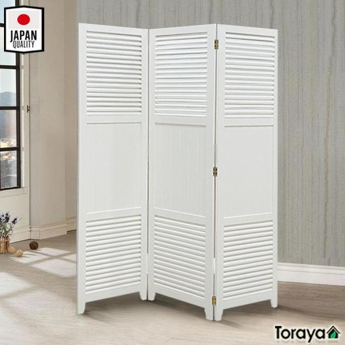 Toraya Partisi Kayu/ Penyekat Ruangan Lipat/ Louvre Screen 3P