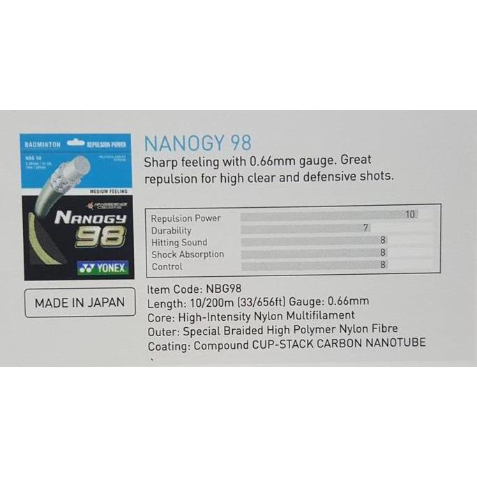 SENAR BADMINTON - YONEX NANOGY 98 SP - ORIGINAL