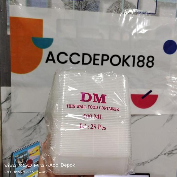 Thinwall Kotak Makan Food Container Mika Box 500ml 650ml 750ml 1000ml