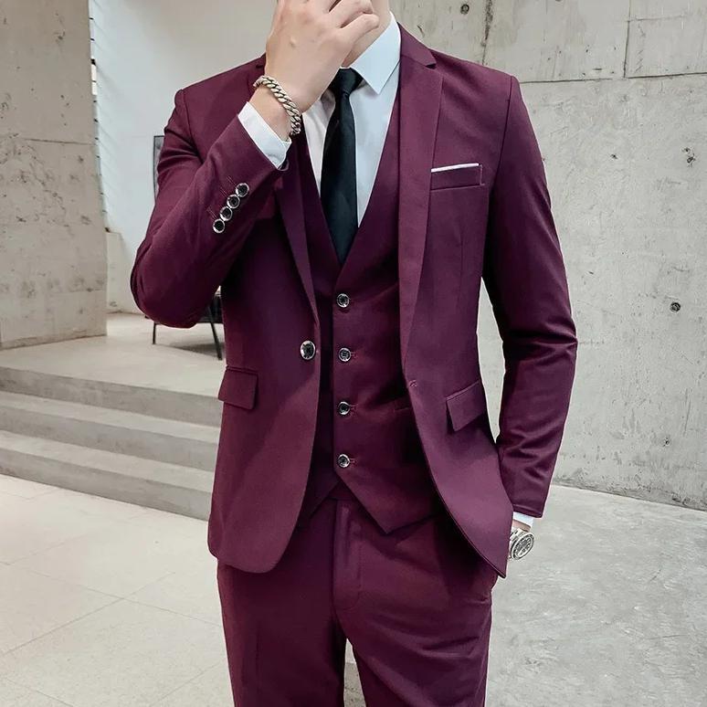 new product setelan jas pria tuxedo 3 in 1 pria setelan jas pria formal