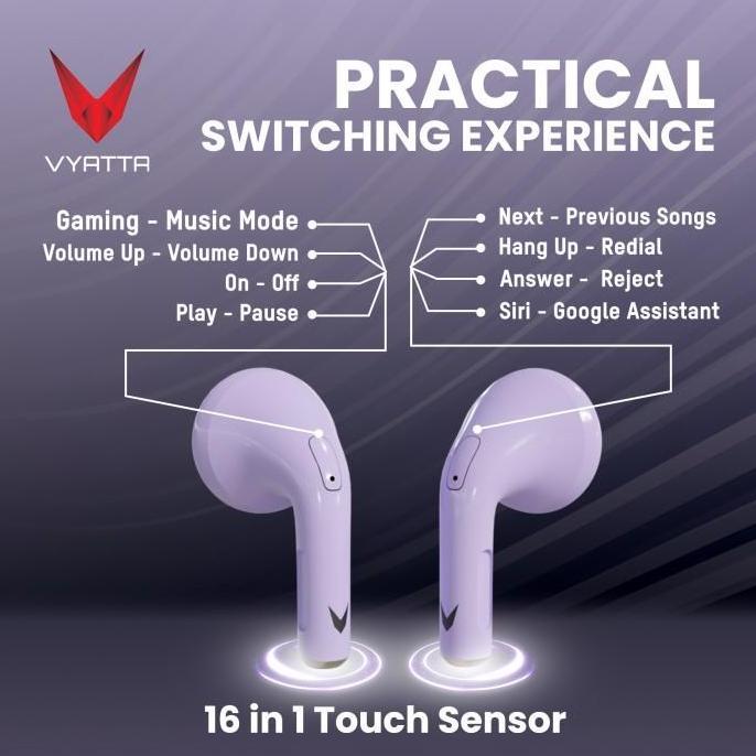 VYATTA AIRBOOM NANO TWS BLUETOOTH HEADSET TRANSPARENTCASE FS