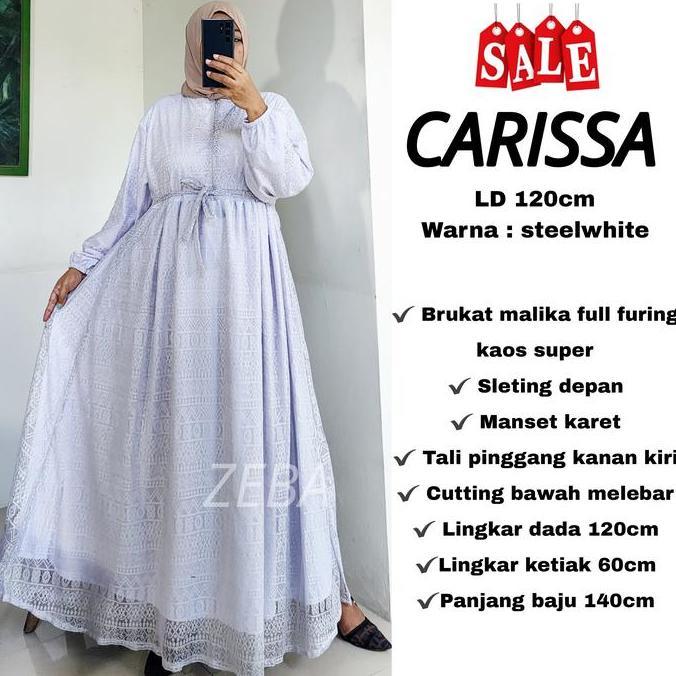 Zeba | Carissa Gamis Brokat Jumbo Ready LD 120 cm Brukat Malika Lace Furing Full Dress Ibu Kondangan