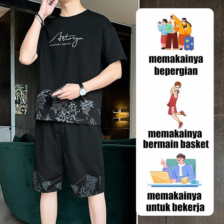 Hot Deals Baju 1 Set Pria One Set Pria Baju Setelan Pria Korea Kaos  Baju Satu Set Pria Outfit Pria 