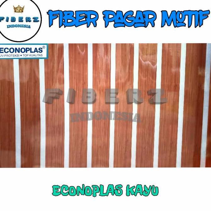 ECONOPLAS - Fiber Plastik Penutup Pagar Motif KAYU Meteran