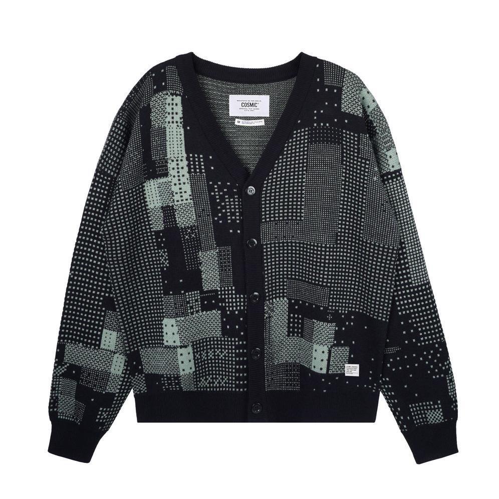 Cosmic Sweater Knit Rajut MARCIO BLACK Cardigan Pria