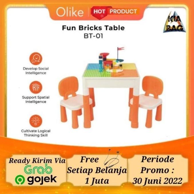 (Allthebest) Olike Fun Bricks Table Edu Toys Mainan Lego Meja Lego Set