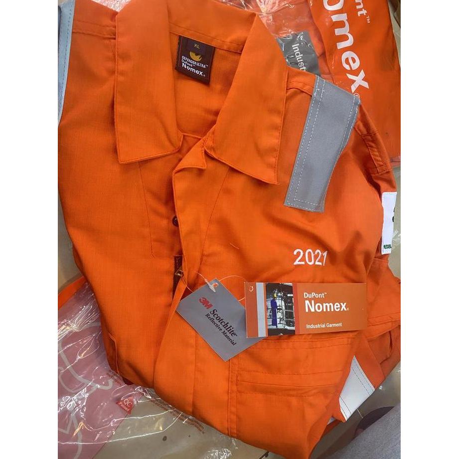 Coverall Nomex Dupont Orange Weaack Nomex Dupont 6oz