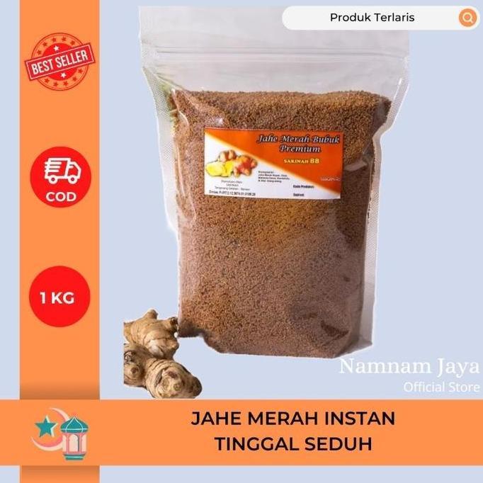 Fiksdone- Jahe Merah Bubuk 1Kg / Jahe Merah Bubuk Instant / Bubuk Jahe Merah Drink
