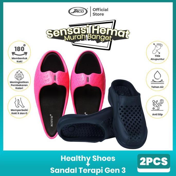 Medclean- Bundle 2 Sandal Terapi Kozuii Generasi 3 + Healthy Shoes Slim Sandal