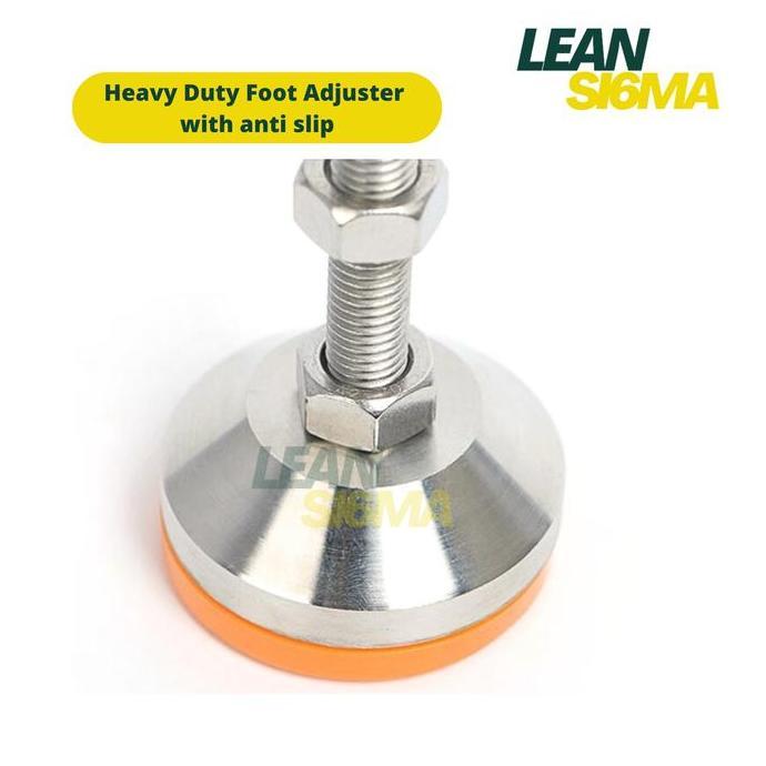 // HEAVY DUTY ADJUSTER FOOT WITH ANTI SLIP KAKI MEJA STAINLESS STEEL 304 *