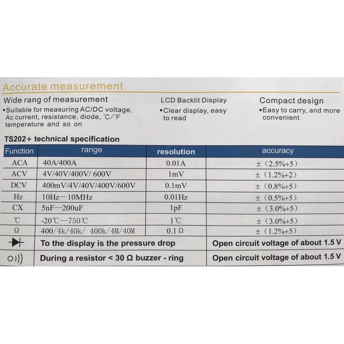 Digital Clamp Multimeter / Tang Amper Ts-202+ / Tang Amper Digital
