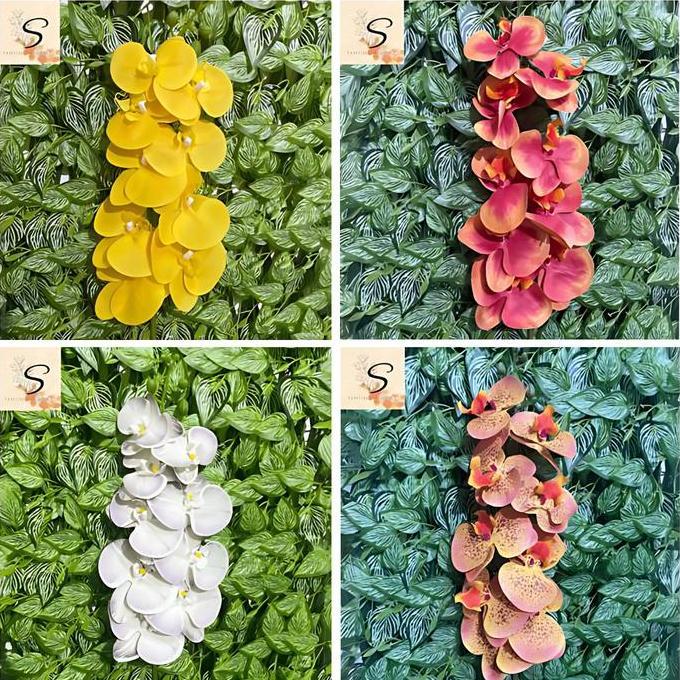 Wfhgx- Bunga Anggrek Letex Premium - Bunga Artificial Anggrek Latex - Dekorasi Bunga Anggrek Plastik