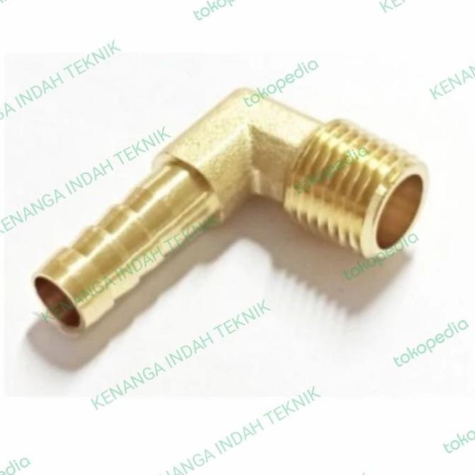 23daggdedet - Nepel Selang L Drat Luar 1/2" x 5/16" Nepel Selang Kuningan / Brass