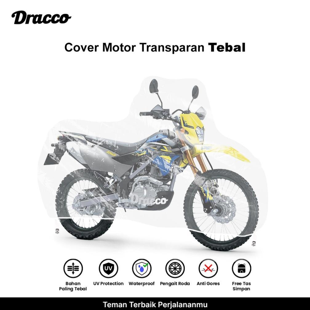ORIGINAL DRACCO SARUNG MOTOR KAWASAKI KLX TRANSPARAN WATERPROOF TEBAL PREMIUM BENING BONUS TAS SIMPA