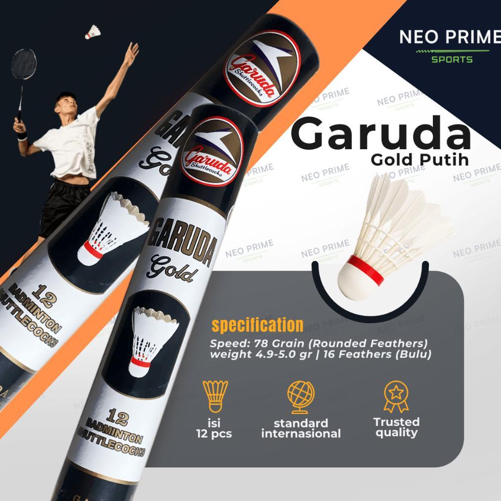 TERMURAH Shuttlecock Badminton Garuda Gold Putih Kok Bulutangkis 1 Slop isi 12 Bola Bulu Angsa 2026