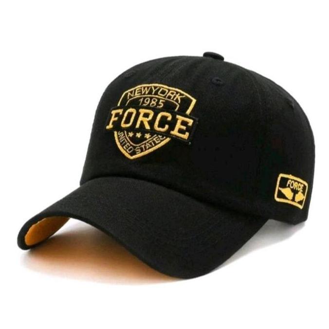 DF137 >> TOPI PRIA FORCE BASEBALL BORDIR UNISEX BAHAN DRILL UKURAN 54-60 CM/TOPI FORCE Berkualitas P