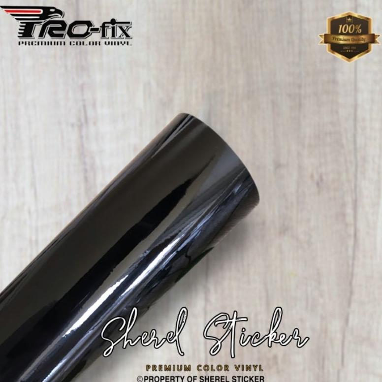 ORIGINAL (HARGA 1 ROLL) skotlet profix hitam glossy P 15meter x L 45cm