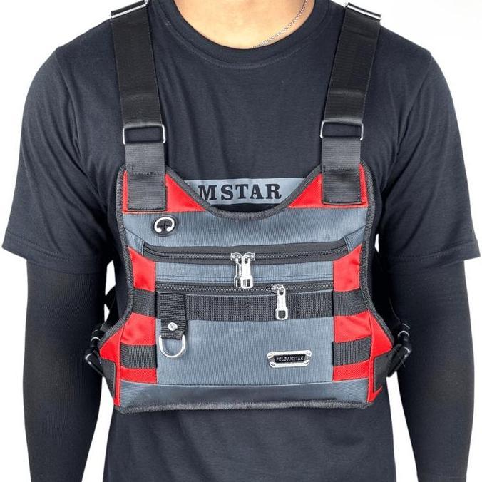 DF311 >> Chest Bag Tas Dada Pria Bahan MicroTR Kualitas Import Ori Polo Amstar