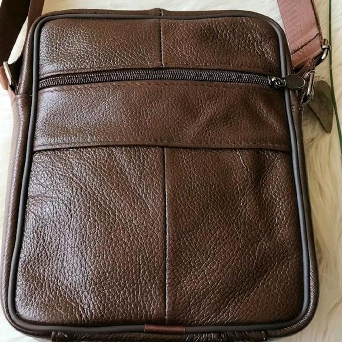 DS324 - Tas selempang kulit sapi asli tas selendang pria tas pria kulit sapi impor tas selempang kul