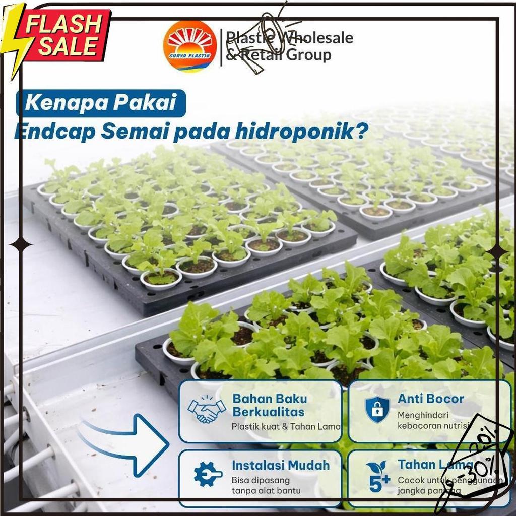 Endcap Gully Semai Trapesium - Tutup Talang Pembibitan Hidroponik Nft Dft - Penutup Talang Hidroponi
