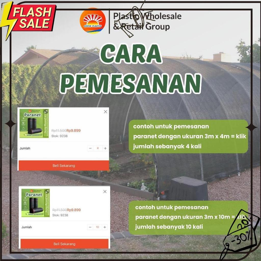 Paranet Tanaman/Jaring Paranet 85% Rajut Segitiga Lebar 3 Meteran Ecer Meledak