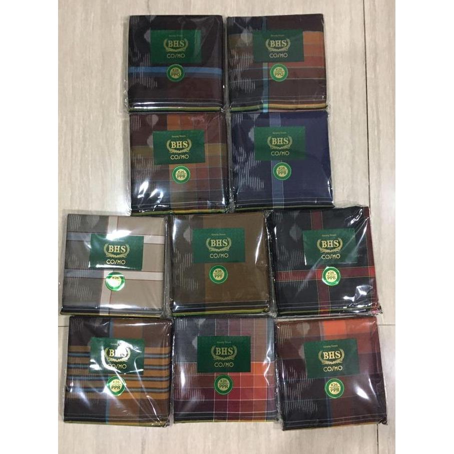 BHS Sarung BHS Cosmo Gold Original 1 PC Motif Polos Warna Hitam Putih Best Seller Seri Original dari