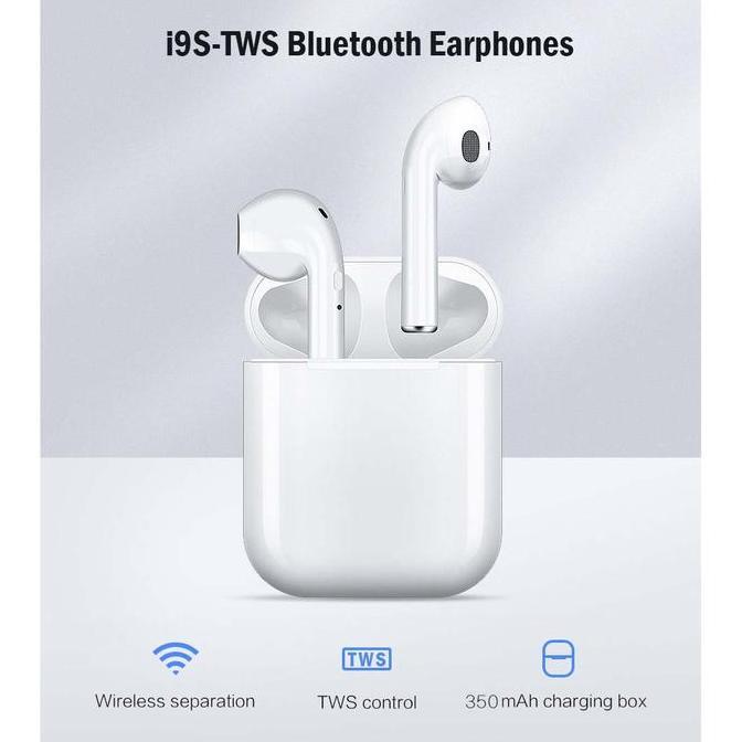 1 SET TWS i9s + CASE / Melody Clow / Headset Nirkabel Universal i9s TWS INPODS Bluetooth Earphone 3D