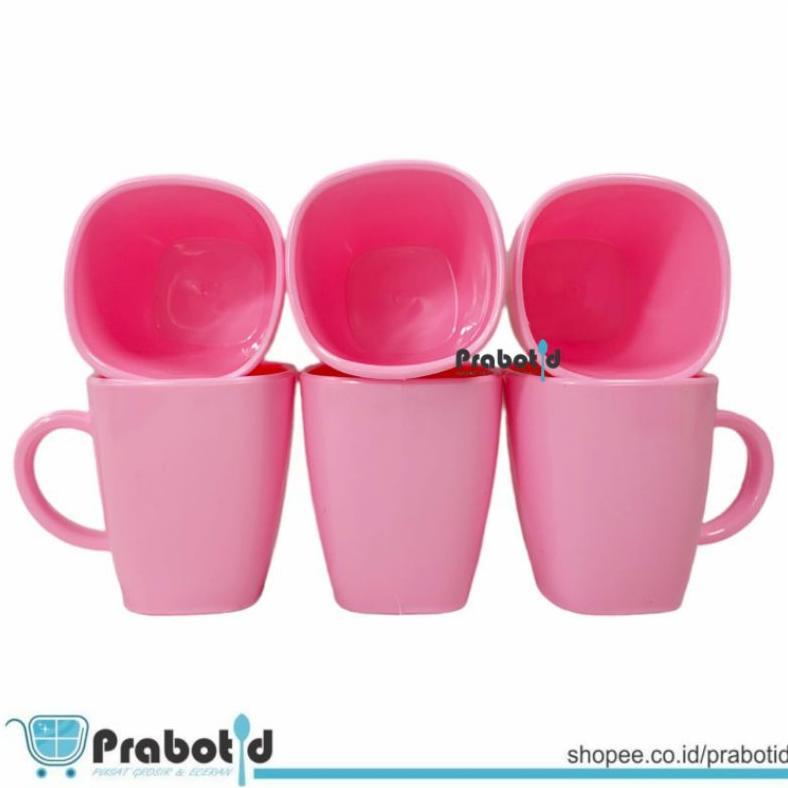 PROMO 12 PCS GELAS MELAMIN 300ML / MUG MELAMIN LUSINAN / 12 PCS MUG KOPI SEMI MELAMIN / GELAS GAGANG