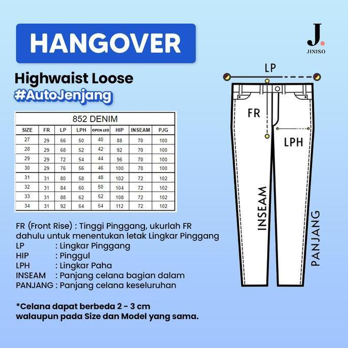 JINISO HANGOVER - 852 Highwaist Loose Jeans Pria