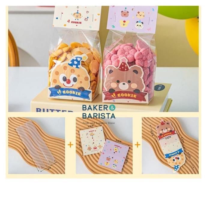 '+'+'+'+] Plastic Cookies Bear Set Tag 5Pcs / Plastic Cookies Candy Perment Chocolate Motif Lucu Aes