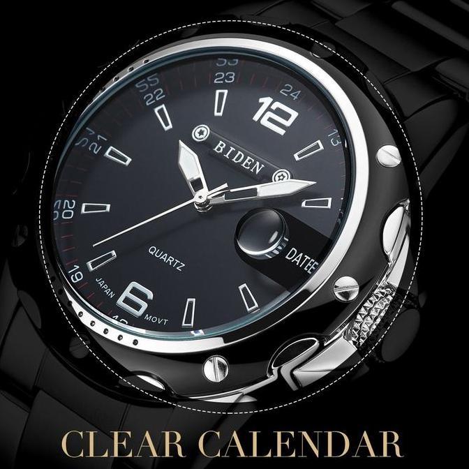 003 Harga telah diganti, cepat beliBIDEN Jam Tangan Olahraga Kuarsa Otomatis Date Tali Stainless Ste