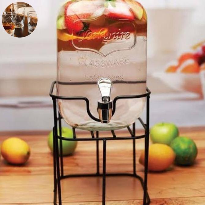 Dispenser Kaca/Gelas Storage Drink/Mason Gelas Jar/Beverage Glass