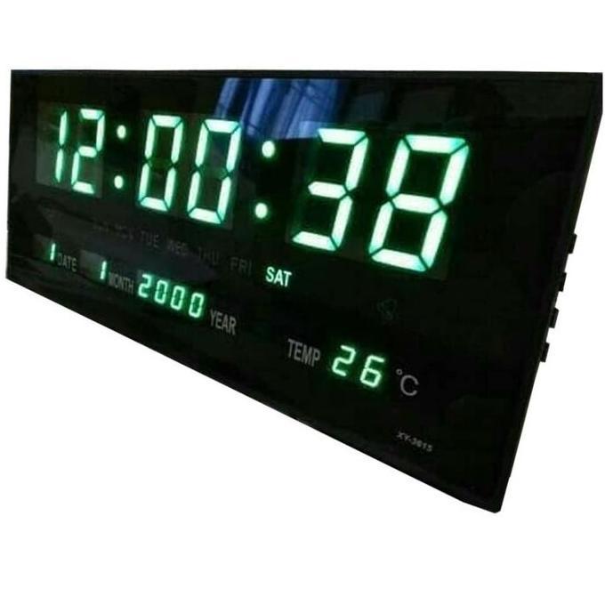 OK JAM DIGITAL DINDING LED MERAH UKURAN 36 X 15 X 3 CM COLOK LISTRIK //