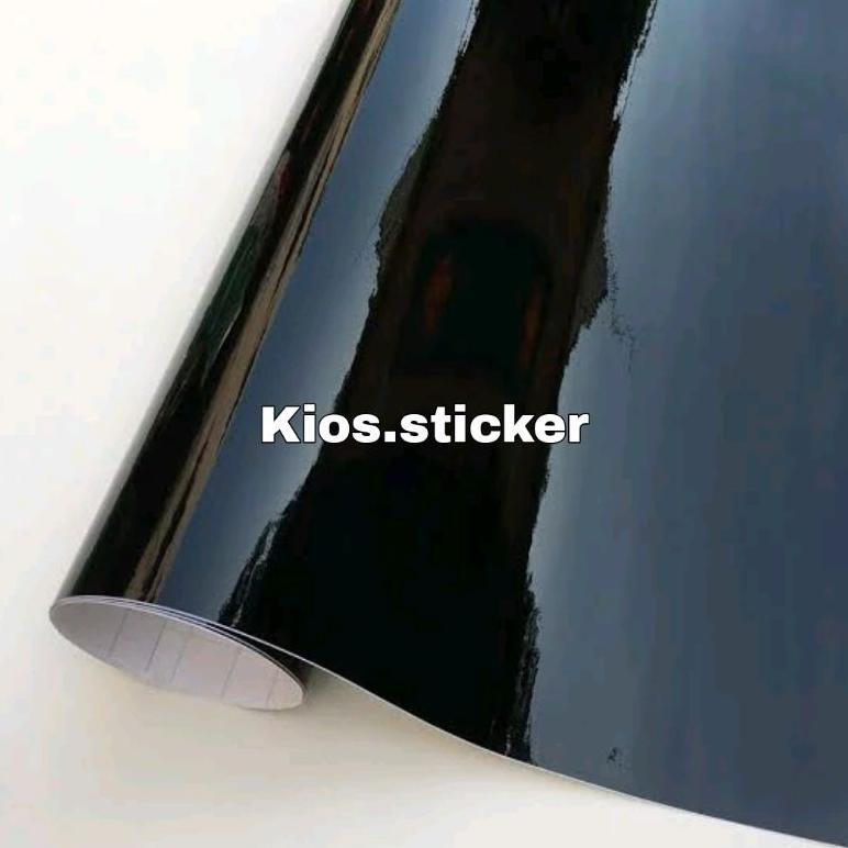HEMAT Skotlet Hitam Glossy stiker hitam polos stiker motor hitam