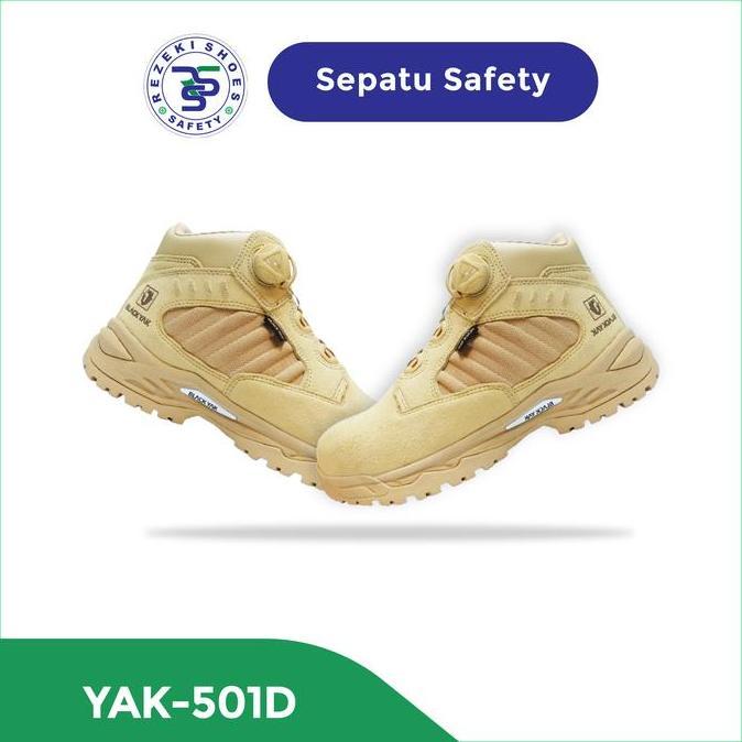 Sepatu Safety Black Yak 501D BOA Cream - Sepatu Sport Safety Black Yak Boots - SEPATU SAFETY Shoes t