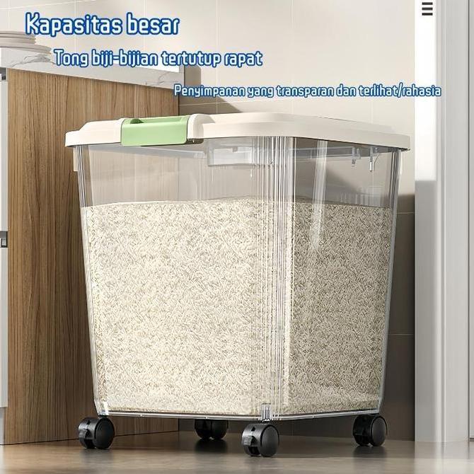 MiniMalisBox dispenser beras estetik rice box 25kg aesthetic  tempat beras aesthetic storage tempat 
