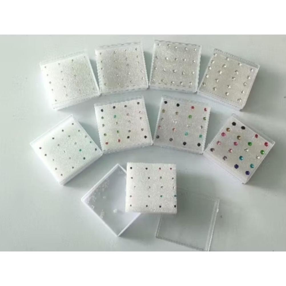 Paket Hemat ( 1 Box ) Anting Plastik / Giwang Plastik / Tindik Permata / Tindik Permata Warna / Anti