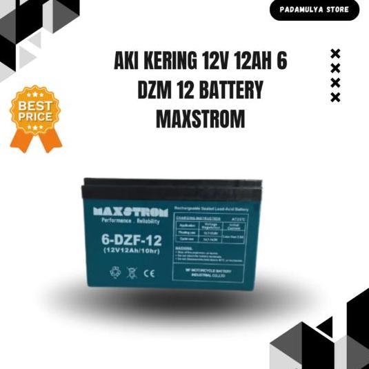 Aki Kering Maxstrom 6-DZF-12 12V 12Ah VRLA Battery Sepeda Listrik Indobike Speaker Salon