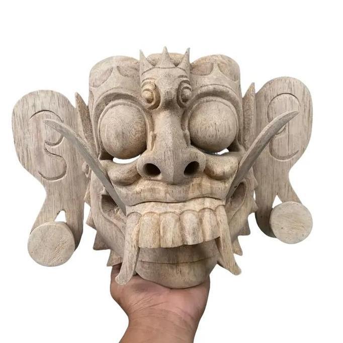 ------] Topeng Rangda Polos Tanpa Cat - Topeng Rangda Kayu - Tapel Rangda