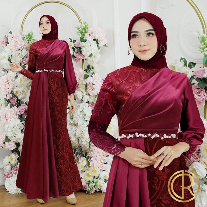 Aurora Boutique MAXI GAMILA | M L XL 2XL | 11 WARNA | Long Dress Semi Duyung Seragam Mewah Muslim Fr