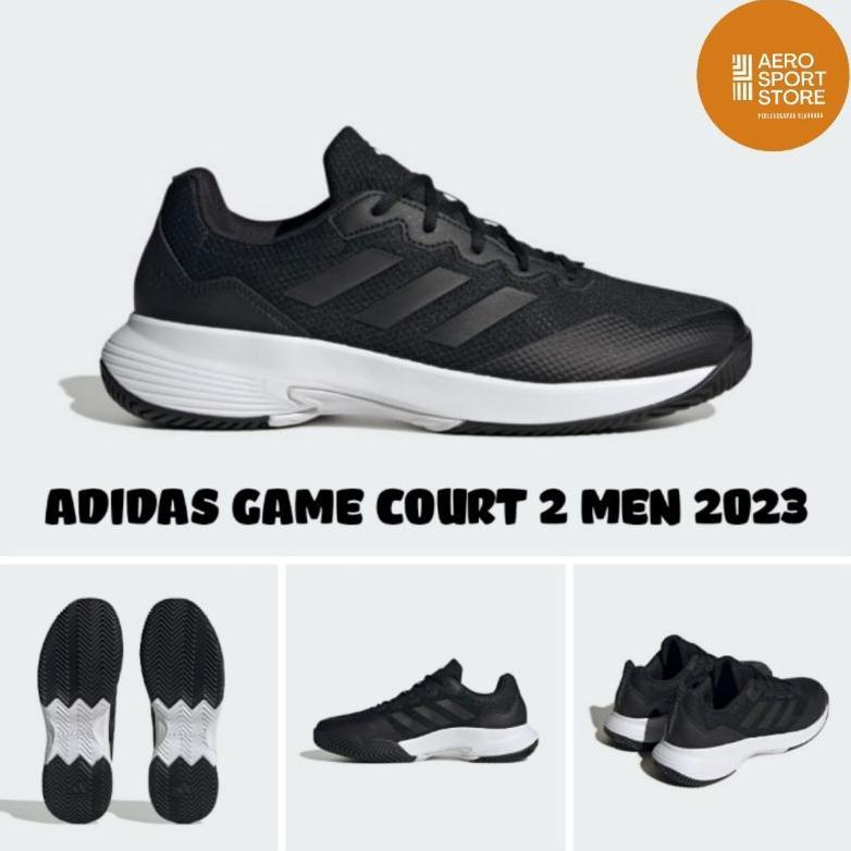 TERBARU [ SEPATU TENIS LAPANGAN ADIDAS GAME COURT 2 MEN 2023 - HITAM ]