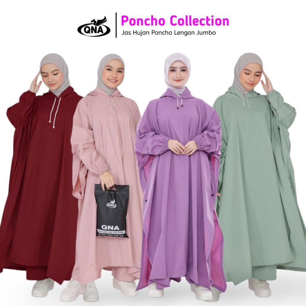 PREMIUM MANTEL JAS HUJAN PONCO LENGAN TERBAIK BY QNA JUMBO