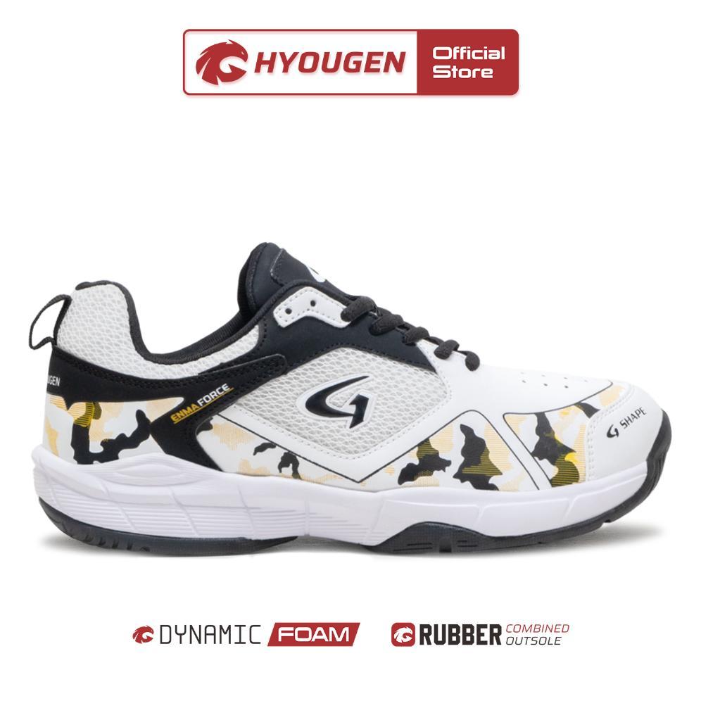 pengiriman cepat HYOUGEN Enma Force Putih Hitam Sepatu Badminton Size 39-44